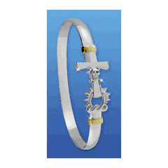 Tampa Florida Destination Bracelet - Sterling Silver & 14K Gold 6mm Wide
