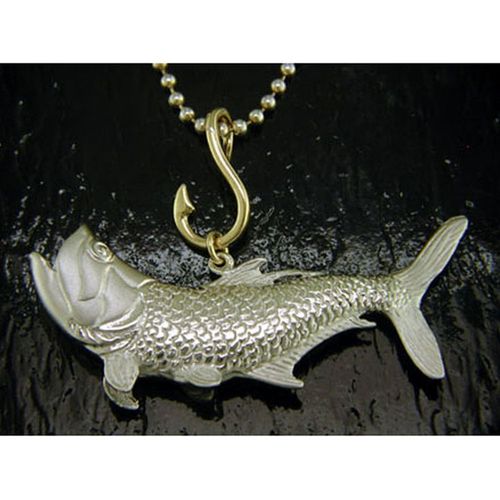Tarpon Pendant - Sterling Silver and 14K Gold  - SD-SGP646