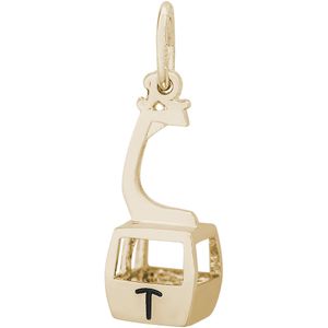 Telluride Gondola With Black Logo Charm - Gold Plated