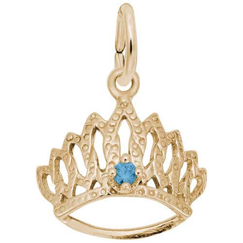 Tiara W/birthstone-dec Charm 14K Gold - 10-1548-12-14K
