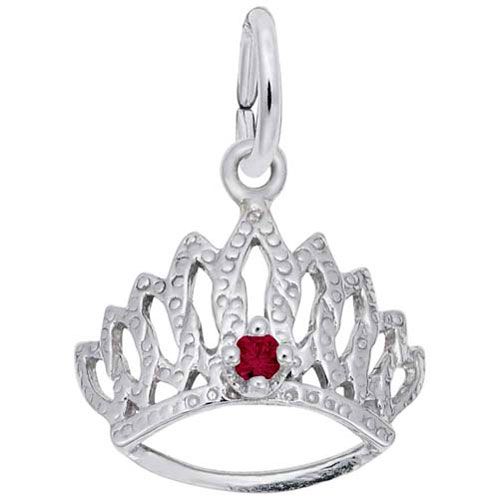 Tiara W/birthstone-jan Charm Sterling Silver - 10-1548-1-SS