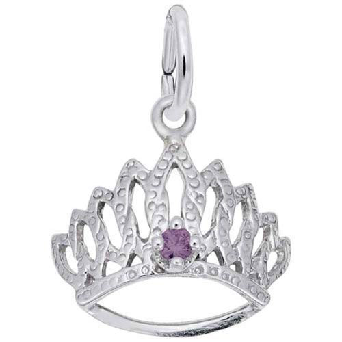 Tiara W/birthstone-june Charm Sterling Silver - 10-1548-6-SS