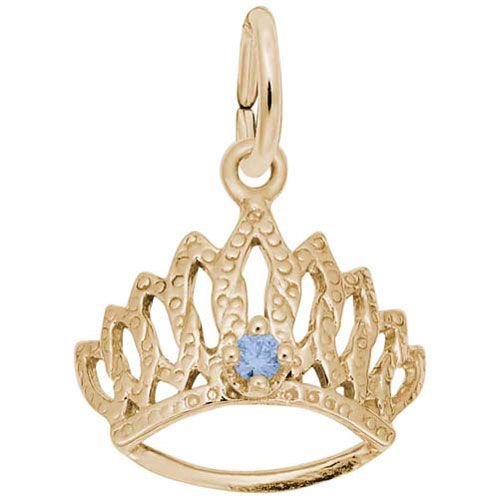 Tiara W/birthstone-mar Charm 14K Gold - 10-1548-3-14K
