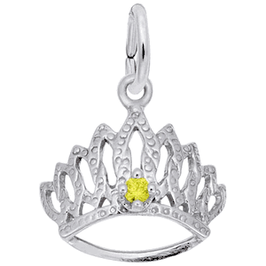 Tiara W/birthstone-nov Charm 14K While Gold - 10-1548-11-14KW