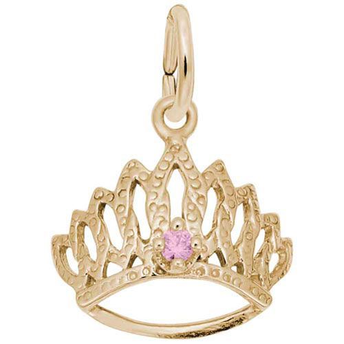 Tiara W/birthstone-oct Charm 10K Gold - 10-1548-10-10K