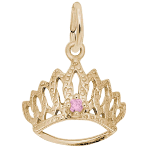 Tiara W/birthstone-oct Charm 14K Gold - 10-1548-10-14K
