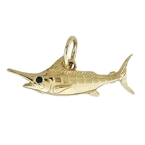Tiny Gold Blue Marlin Charm - CH0013