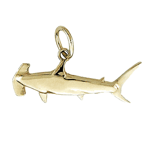 Tiny Gold Hammerhead Shark Charm - CH009