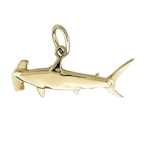 Tiny Gold Hammerhead Shark Charm - CH009