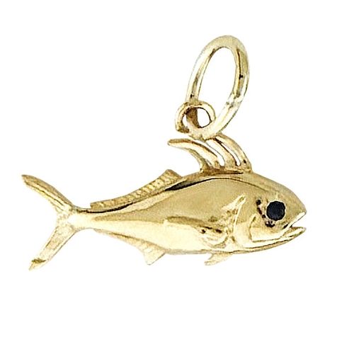 Tiny Gold Rooster Fish Charm - CH003