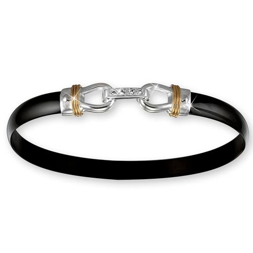 Titanium Bar with Link Top Hook Bracelet - Sterling Silver 14K Gold Wraps 6mm 7.5 Inch