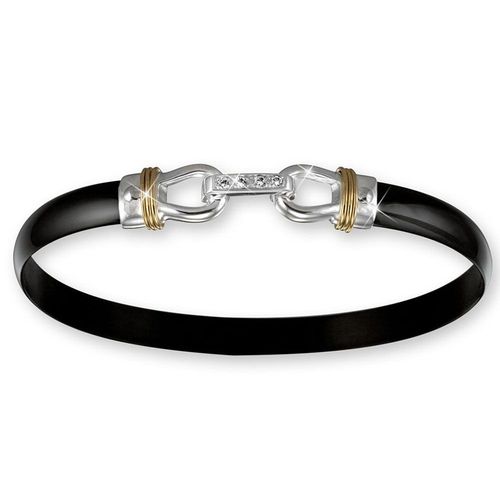 Titanium Bar with Link Top Hook Bracelet - Sterling Silver 14K Gold Wraps 6mm 7 Inch