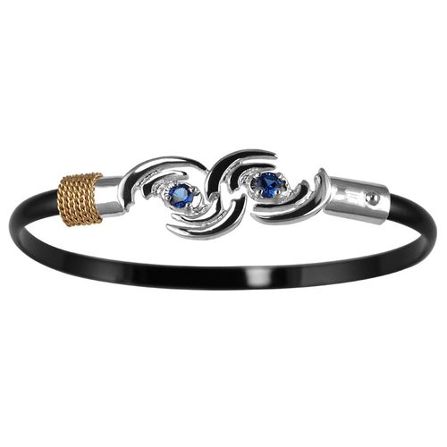 Titanium Irmaria Hurricane Bracelet - Sterling Silver Hook 14K Gold Wrap 4mm 7 Inch