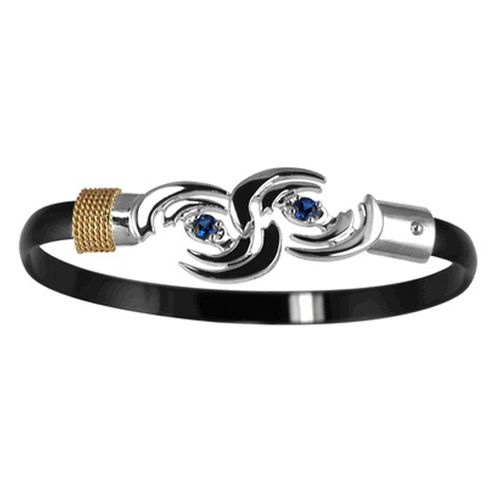 Titanium Irmaria Hurricane Bracelet - Sterling Silver Hook  14k Gold Wrap 6mm 9.0 Inch