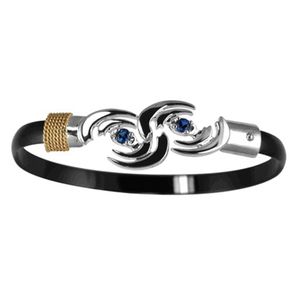 Titanium Irmaria Hurricane Bracelet - Sterling Silver Hook  14k Gold Wrap 6mm 9.0 Inch