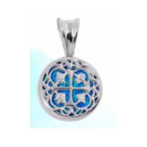 Treasure Coin Small Opal Created Charms & Pendants  - PSTCOPSM