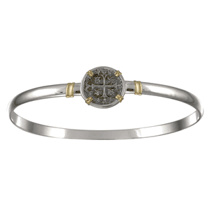 Treasure Coin Bracelet - Sterling Silver & 14K Gold 4mm 7.5 Inch