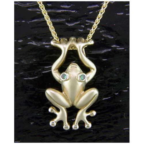 Tree Frog  Pendant - 14K Gold  - SD-FGP405
