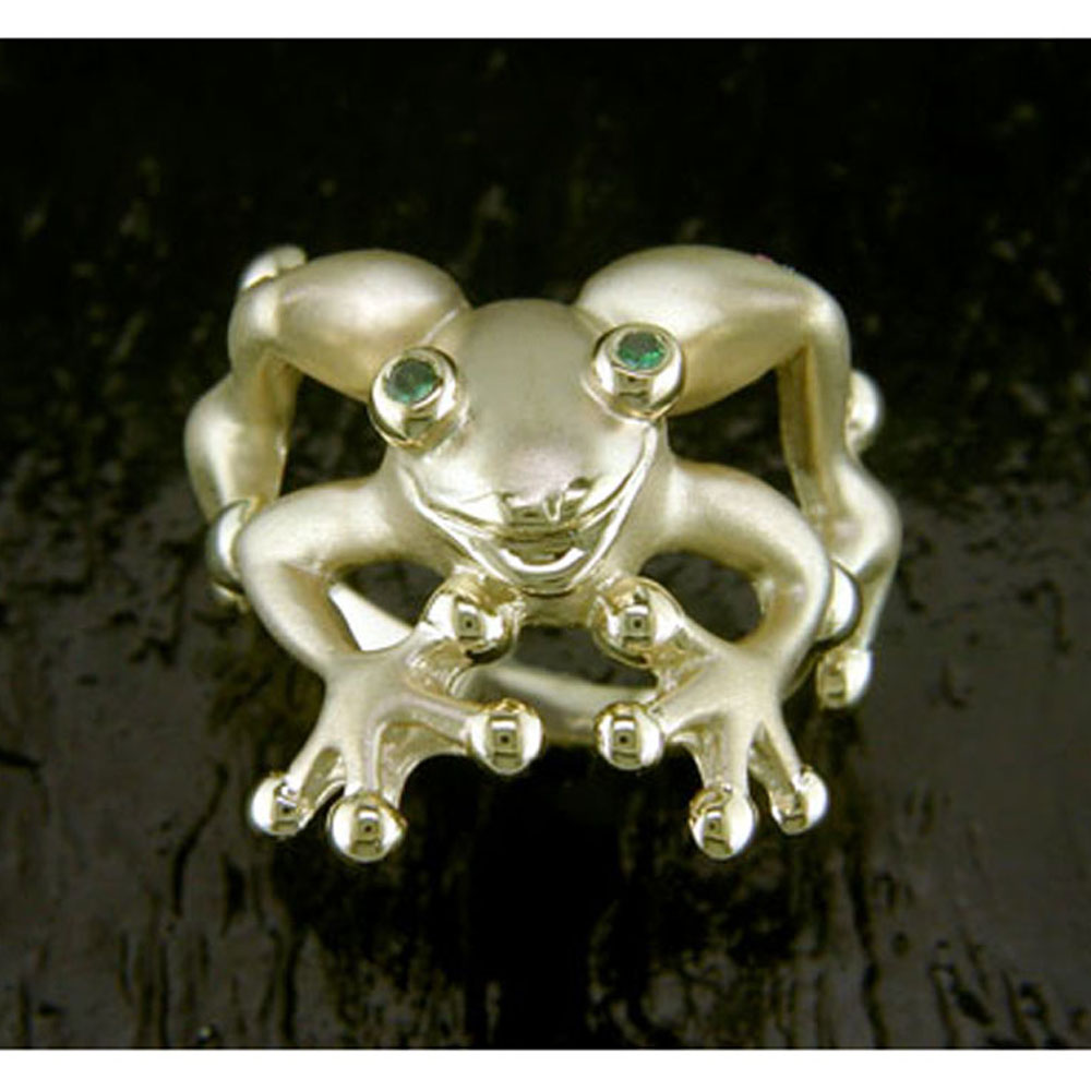 SDFGR800 Tree Frog Ring 14K Gold