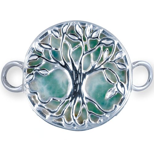 Tree Of Life Larimar Bracelet Clasp - Sterling Silver
