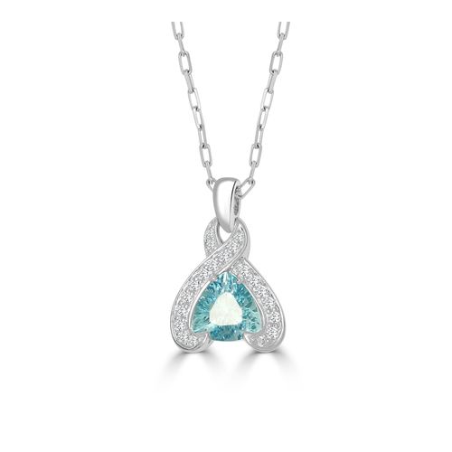 Triangular Aquamarine & Diamond One Of A Kind Pendant