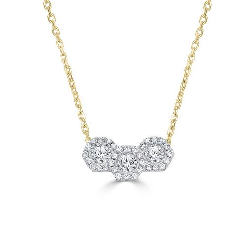 Triple Hexagonal Firenze II Diamond Pendant