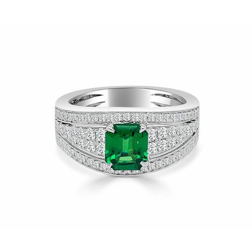 Tsavorite & Diamond Channel Set One Of A Kind Ring