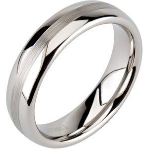 Tungsten 6 mm Domed Band with Satin Center Size 11.5 - TAR203:0008:P