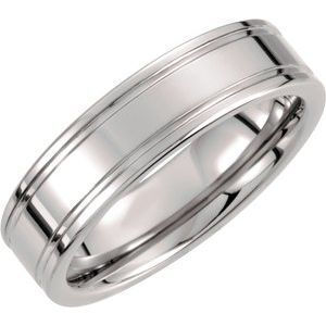 Tungsten 6 mm Grooved Band Size 8 - TAR123:080:P
