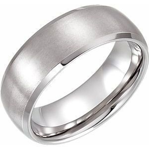Tungsten 8 mm Beveled-Edge Band with Satin Finish Size 7.5 - TAR251:104:P