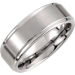 Tungsten 8 mm Rounded Edge Band with Satin Finish Size 12 - TAR252:113:P