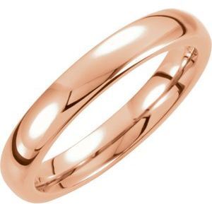 Tungsten with 18K Rose Gold PVD 4 mm Half Round Band Size 8.5 - TAR022:2085:P