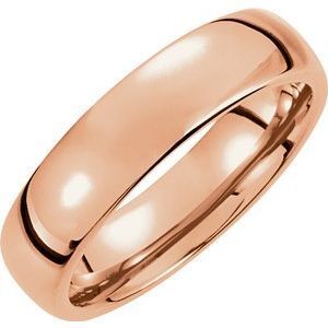 Tungsten with 18K Rose Gold PVD 6 mm Half Round Band Size 11.5 - TAR023:20115:P