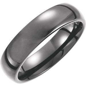 Tungsten with Black PVD 6 mm Half Round Band Size 5.5 - TAR023:3055:P