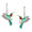 Turquoise Hummingbird Sterling Silver Wire Earrings 20 mm  - NW0463A