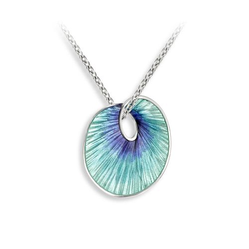 Turquoise Round Twist Necklace  Sterling Silver - NN0577A