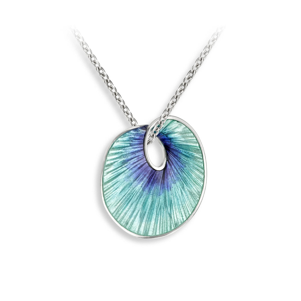 Turquoise Round Twist Necklace  Sterling Silver - NN0577A