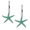 Turquoise Starfish Wire Earrings  Sterling Silver - NW0560B