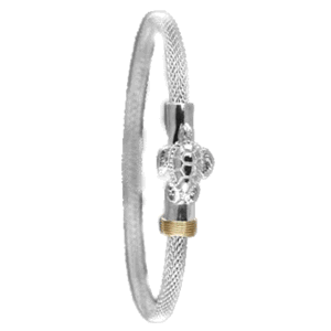 4mm Turtle Mesh Hook Bracelet W/14ky Wraps 6.5  - C4METUR65