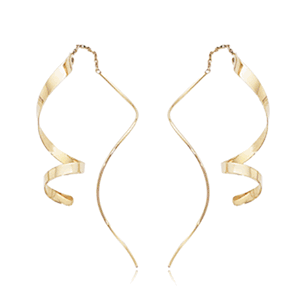 Twirling Curl-Threader Earrings - 14K Yellow Gold