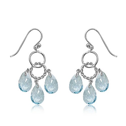 Twist Link Trio Drop Earrings - Sterling Silver