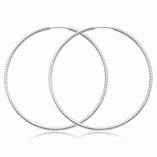 Twist Tubing Hoop Earrings - Sterling Silver