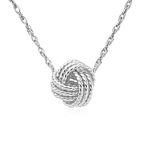 Twisted Love Knot Pendant with Chain - Sterling Silver