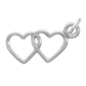Two Hearts Entwined Charm - Sterling Silver - 10-1913-0-SS