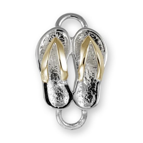Two Tone Flip Flop Bracelet Clasp - Sterling Silver & 14K Gold
