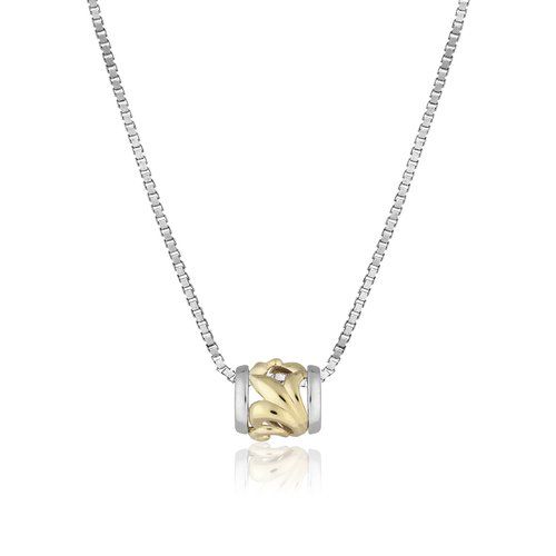 Two Tone Scroll Barrel Pendant 8mm, Hawaiian Inspired Pendant, PSP-AK172-8mm