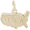 U.S.A. Map Charm 14K Gold - 10-2351