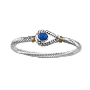 Unity Opal Cable Hook Bracelet Sterling Silver W/14ky Wraps 5mm 8.0 Inch - CBLC5OPUNY8