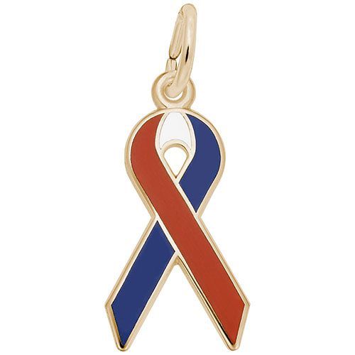 Usa Ribbon Charm  - 10K Gold  - 10-3862-0-10K