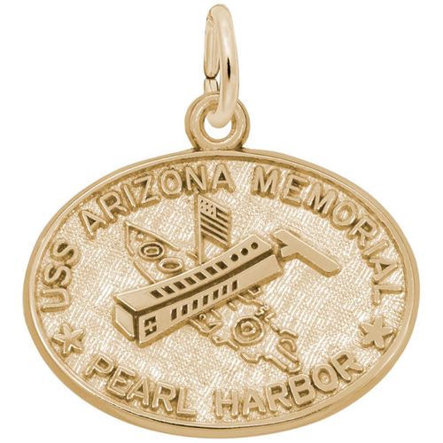 Uss Arizona Memorial 10k Gold Charm - 10-1890-0-10k